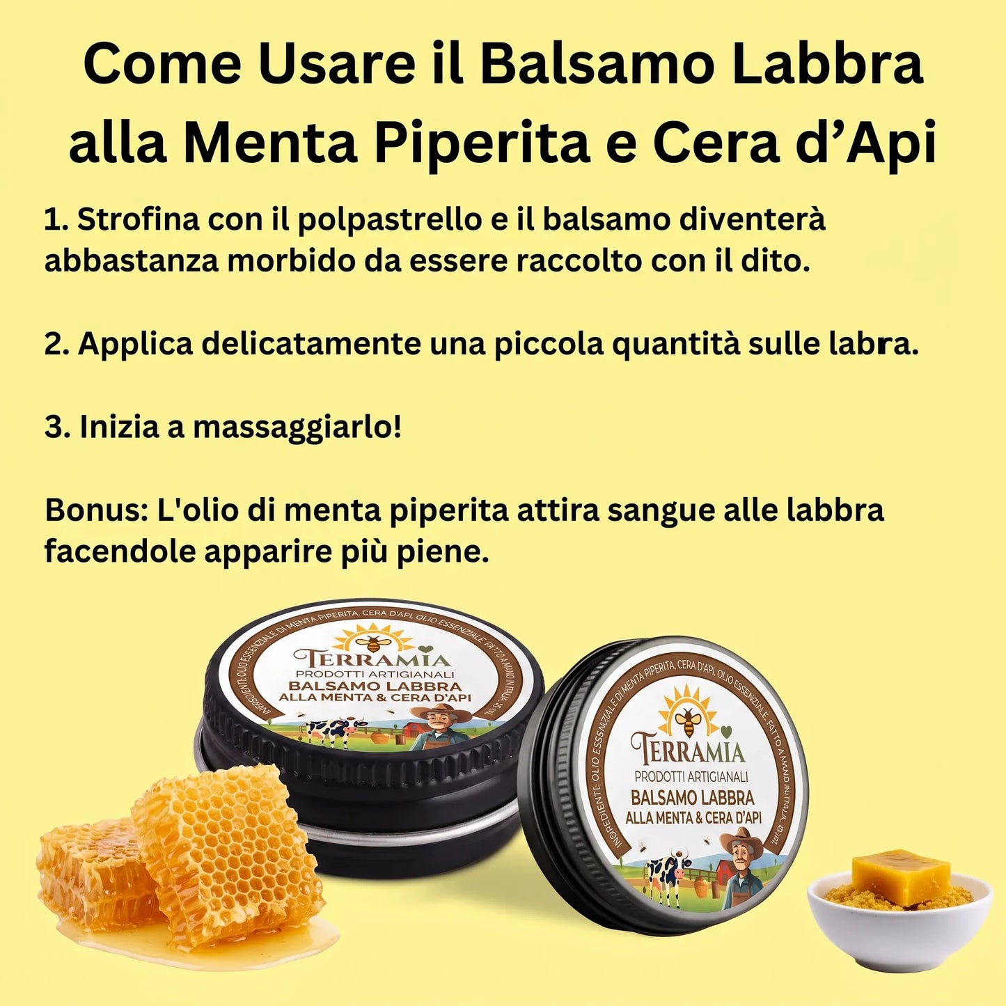 VENERE — Balsamo Labbra alla Menta & Cera d'Api · 15ml